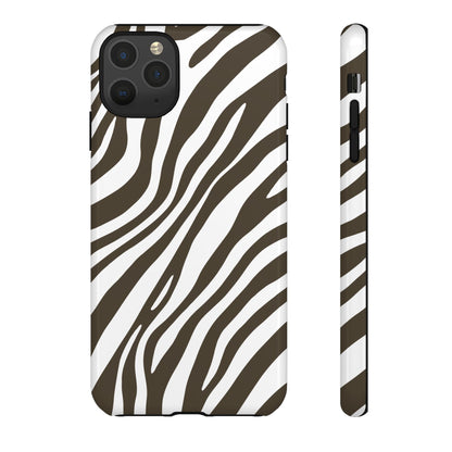 Modern Mocha Zebra Print Phone Case