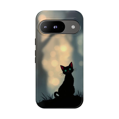 Google Pixel 9 / Glossy Phone Case - Gothic Cat Design Phone Case