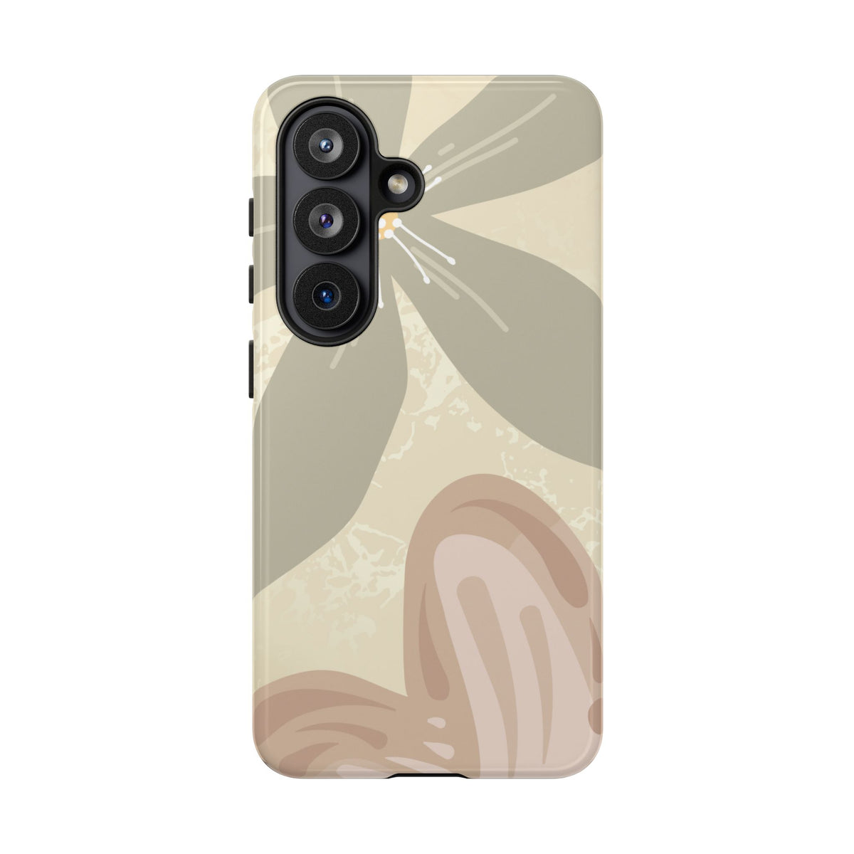 Hibiscus Heart Pattern Phone Case - Beige Phone Case - Samsung Galaxy S26 / Glossy
