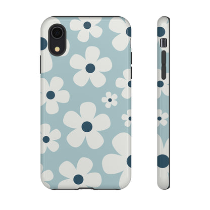 iPhone XR / Glossy Phone Case - Cute Light Blue Daisy Pattern Phone Case