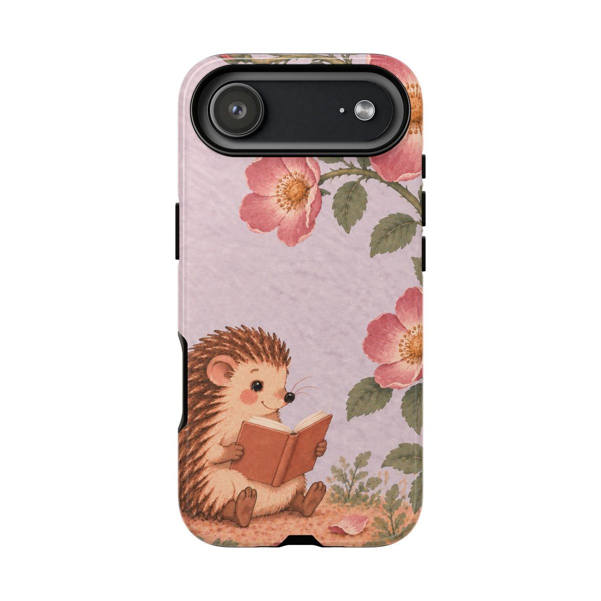 Whimsical Lilac Hedgehog and Wild Rose Phone Case - Purple Phone Case - iPhone 17 Air / Glossy