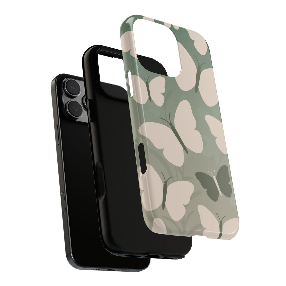 Minimalist Light Green Butterfly Pattern Phone Case - Green Phone Case