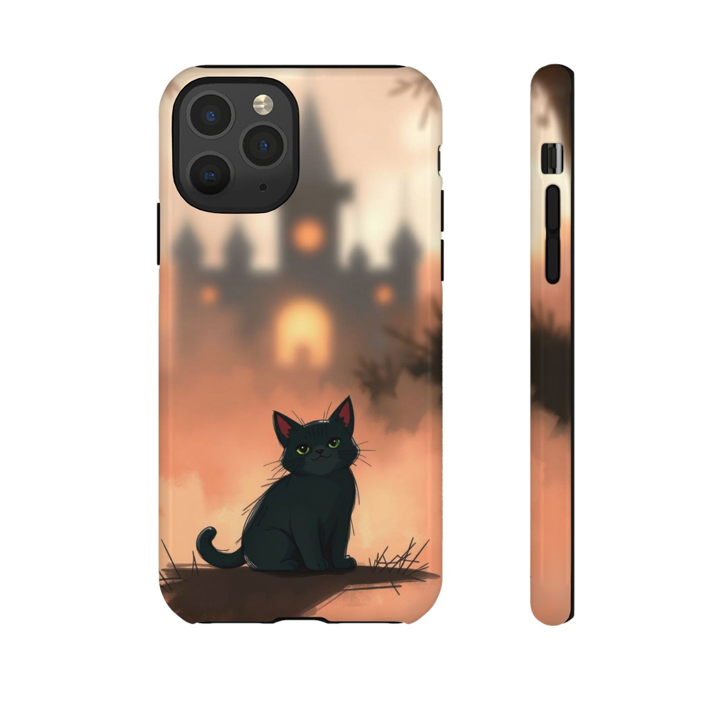 iPhone 11 Pro / Glossy Phone Case - Cute Gothic Cat Design Phone Case