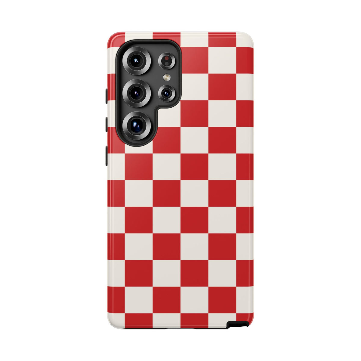 Red Checked Pattern Phone Case - Red Phone Case - Samsung Galaxy S25 Ultra / Glossy