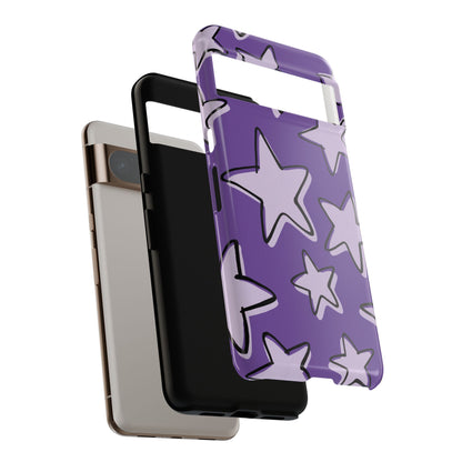 Violet Purple Doodle Star Phone Case