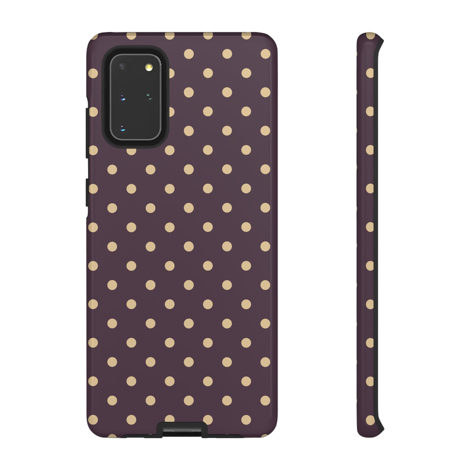 Samsung Galaxy S20+ / Glossy Phone Case - Purple with Yellow Dot Pattern Phone Case