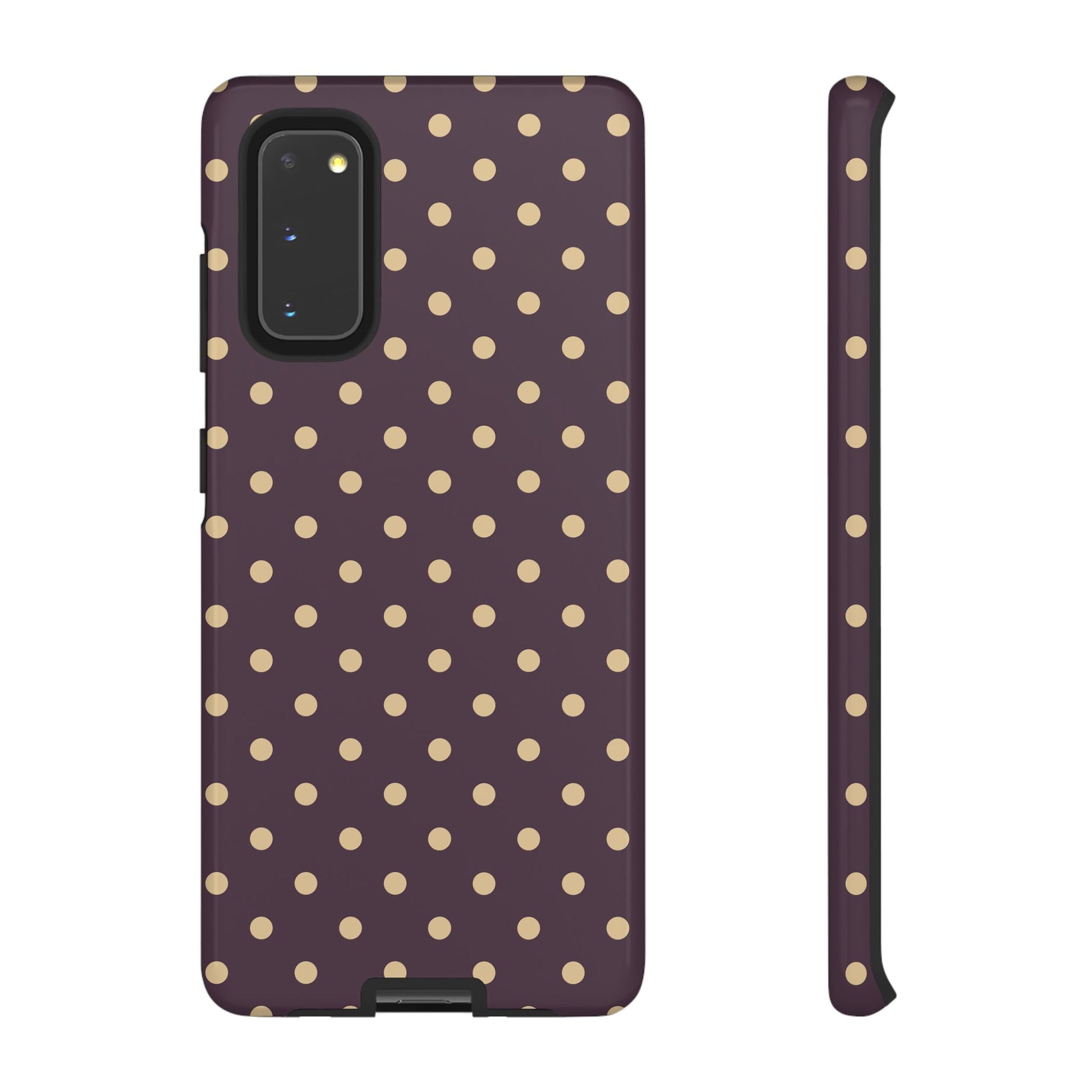 Samsung Galaxy S20 / Glossy Phone Case - Purple with Yellow Dot Pattern Phone Case