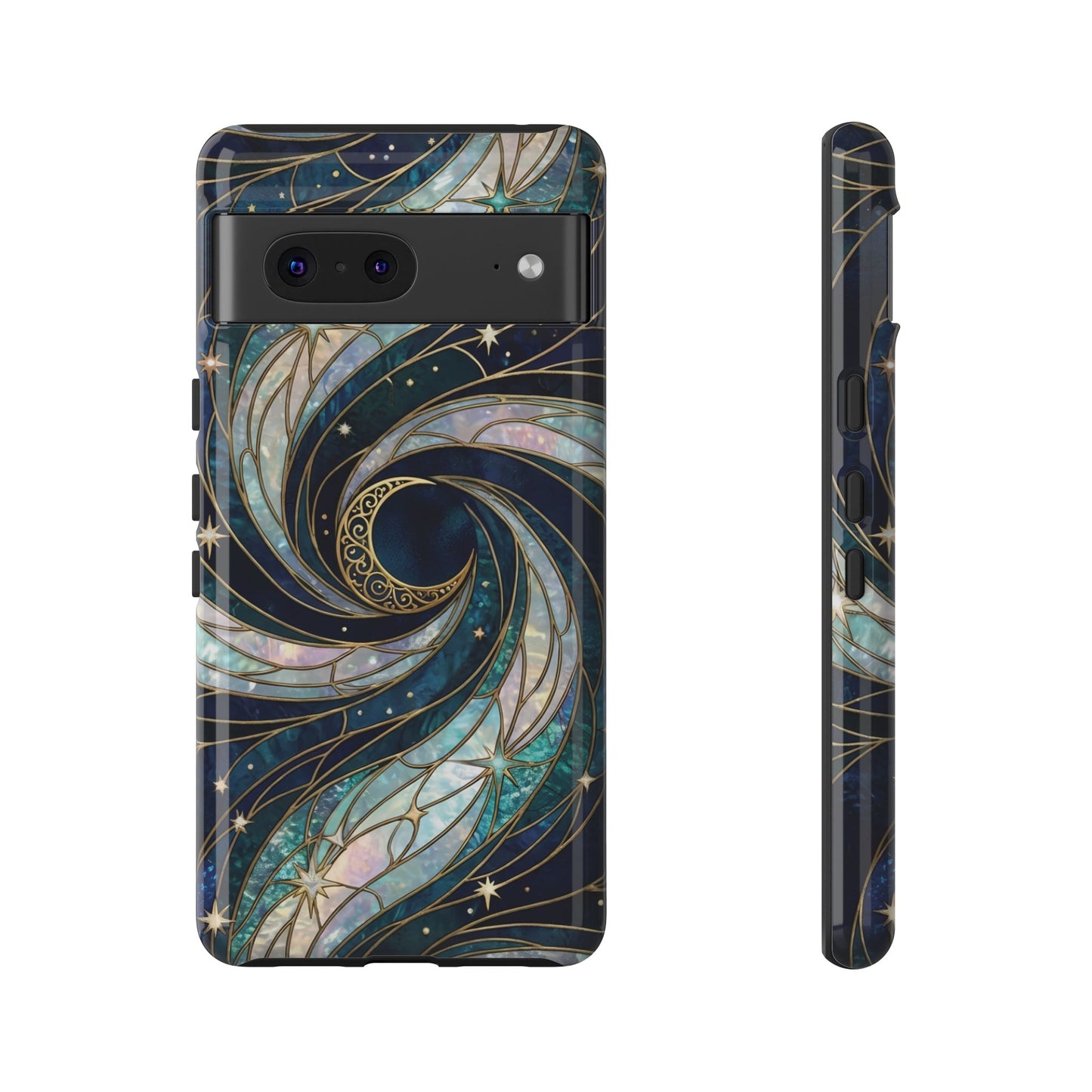 Elegant Navy & Teal Celestial Swirl Phone Case