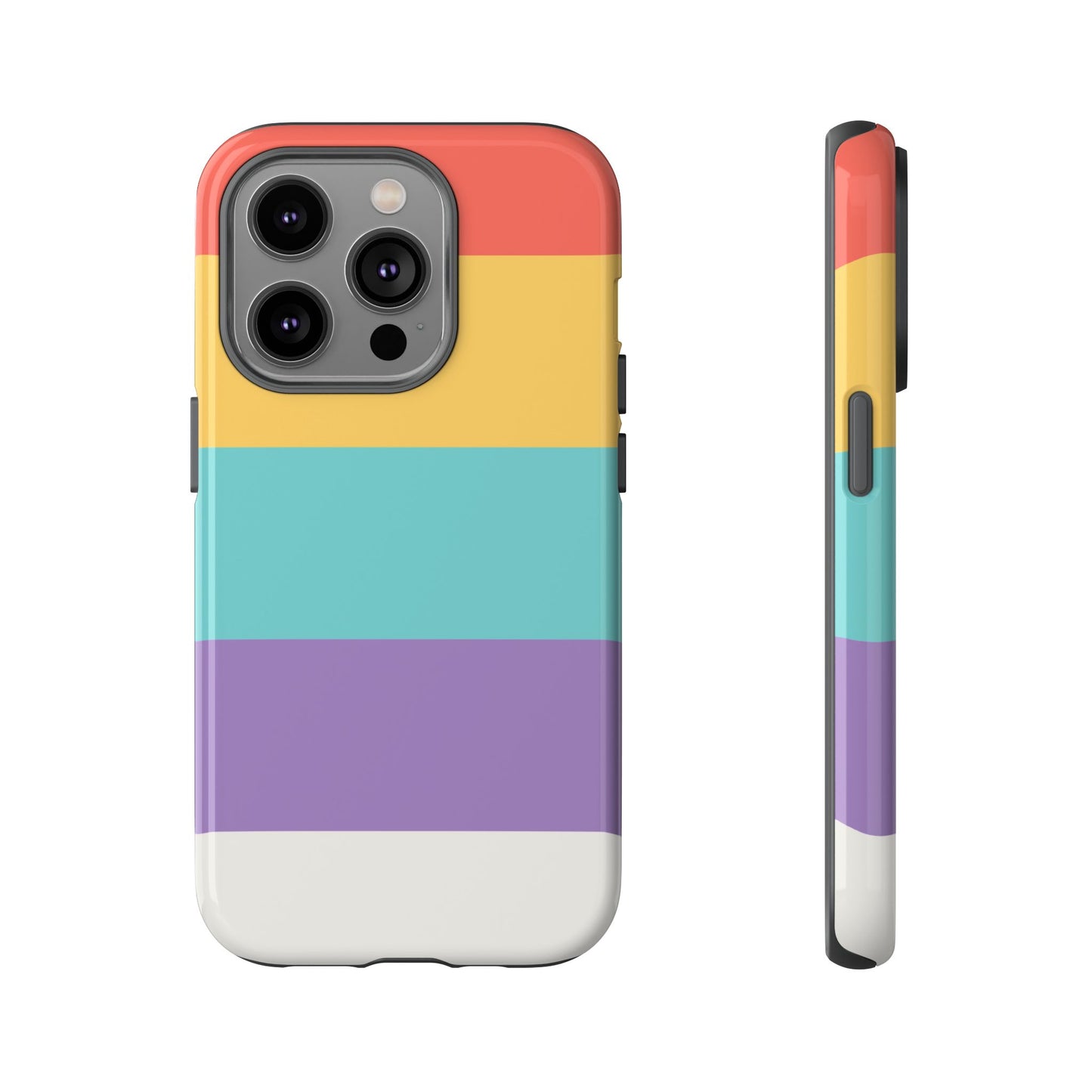 Pastel Rainbow Stripe Pattern Phone Case - Phone Case - iPhone 14 Pro / Glossy