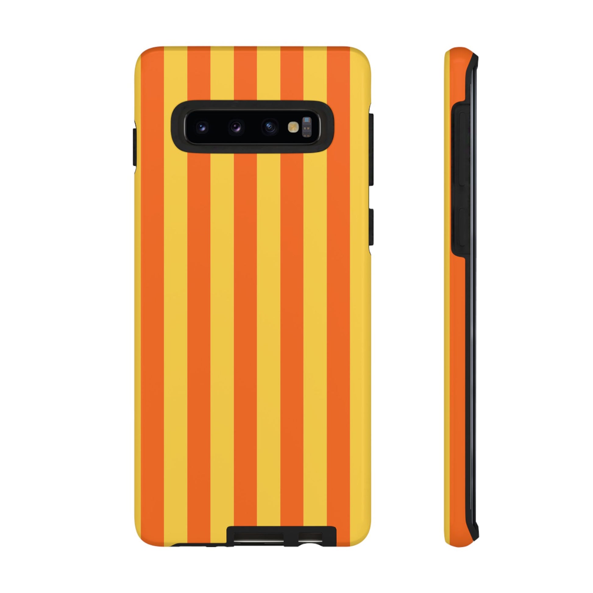 Trendy Orange & Yellow Stripe Pattern Phone Case - Yellow Phone Case