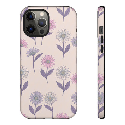 Pretty Pink & Purple Daisy Pattern Phone Case