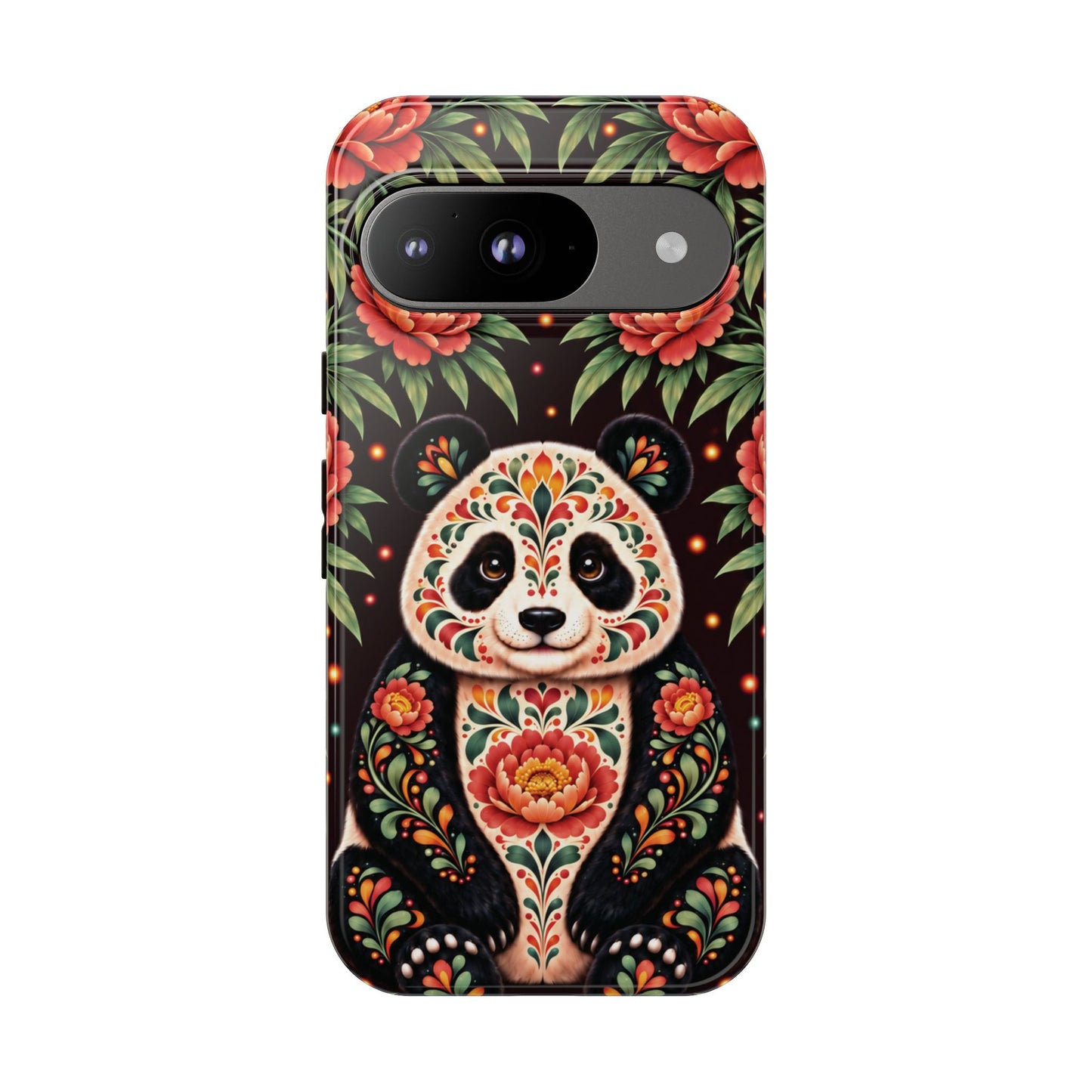 Cute Terracotta and Teal Calavera Panda Phone Case - Multicolor Phone Case - Google Pixel 9 / Glossy