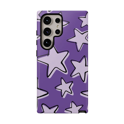 Violet Purple Doodle Star Phone Case