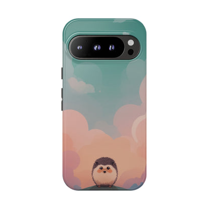 Google Pixel 9 Pro / Glossy Phone Case - Cute Hedgehog & Cloud Design Phone Case