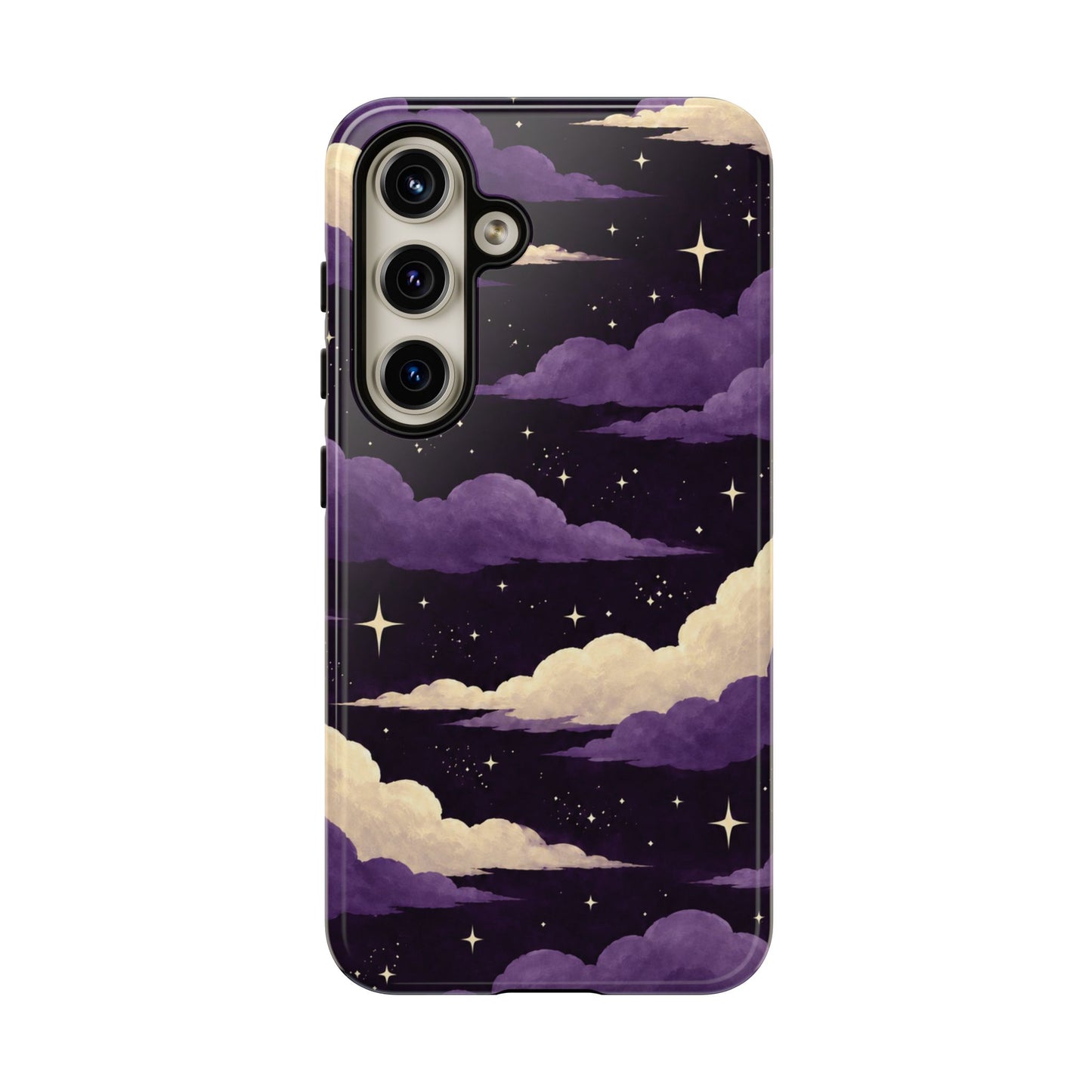 Illustrated Purple Clouds & Stars Phone Case