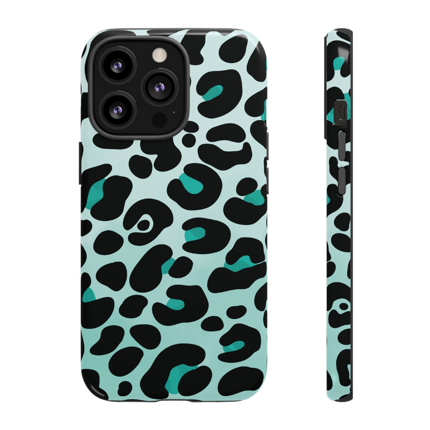 Cool Aqua Leopard Print Phone Case