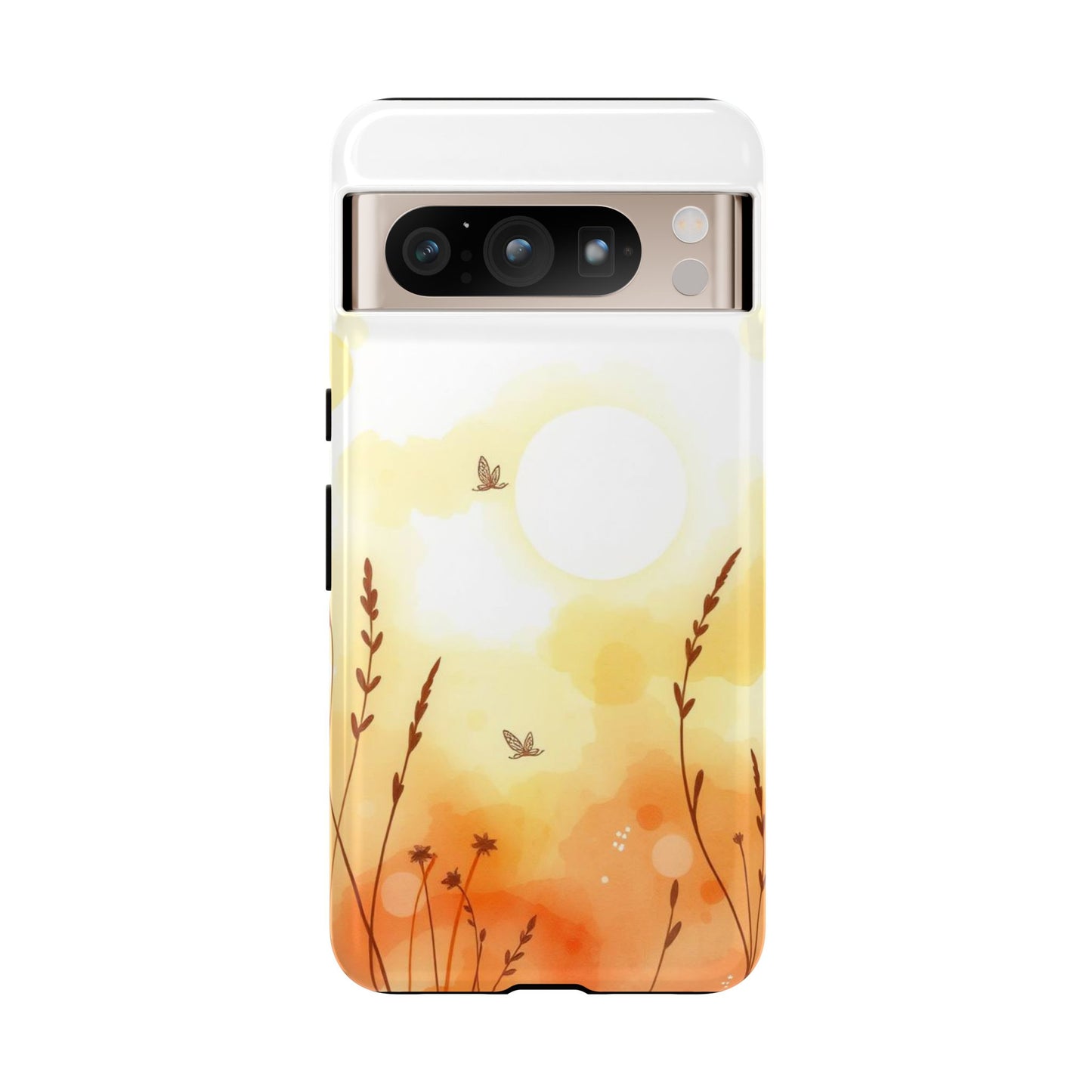 Google Pixel 8 Pro / Glossy Phone Case - Boho Chic Watercolour Wildflower Pattern Phone Case