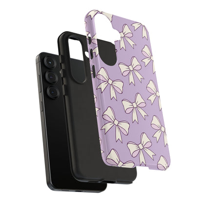 Chic Lilac Bow Pattern Phone Case