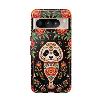 Cute Terracotta and Teal Calavera Panda Phone Case - Multicolor Phone Case - Google Pixel 8 Pro / Glossy