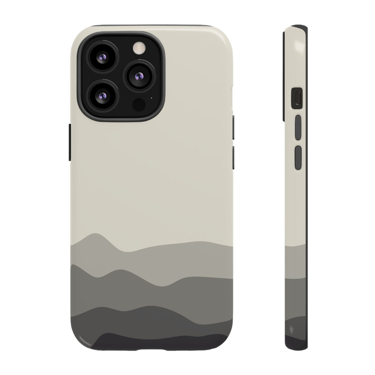 Ivory Abstract Waves Protective Phone Case - White Phone Case - iPhone 13 Pro / Glossy
