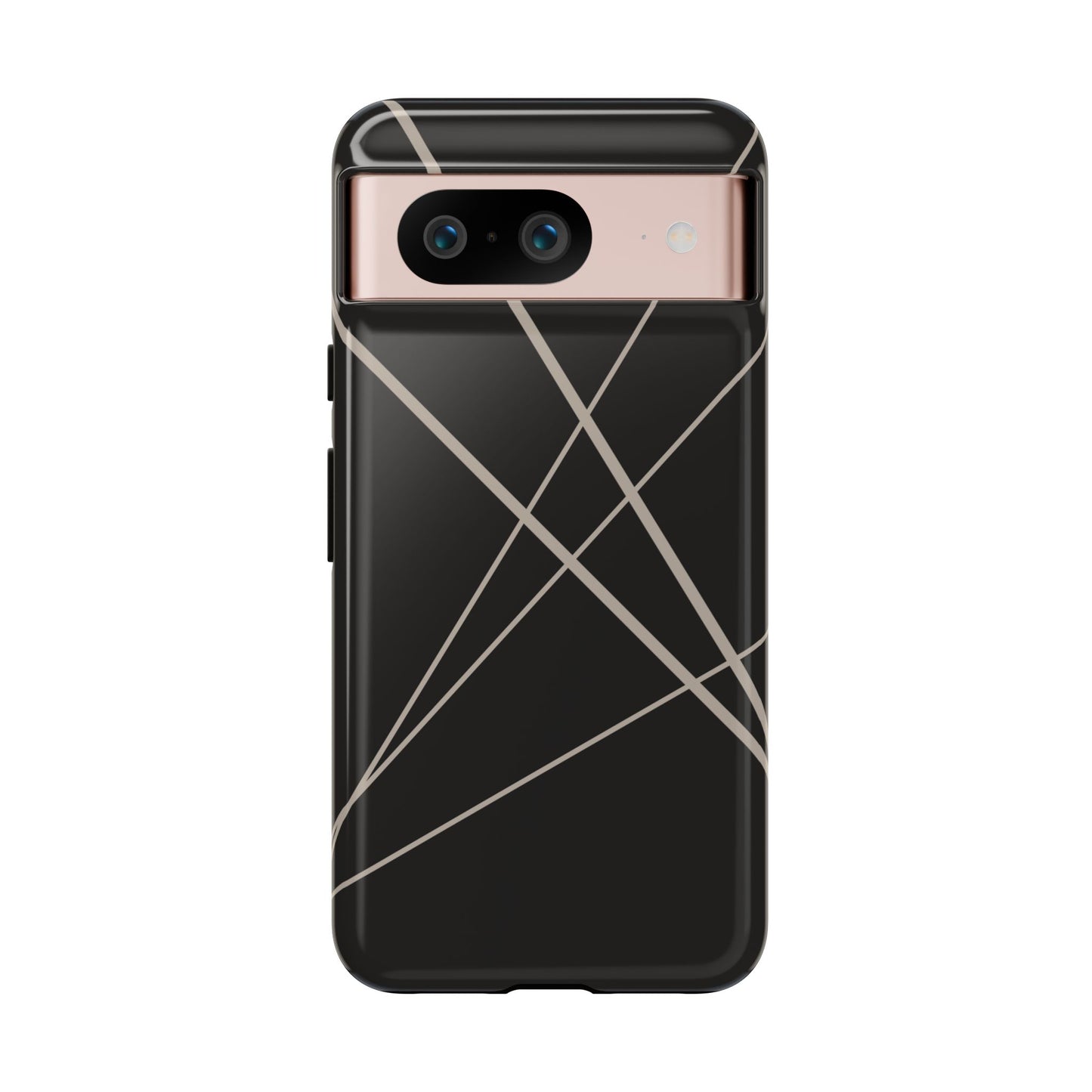 Google Pixel 8 / Glossy Phone Case - Abstract Black with Grey Lines Phone Case