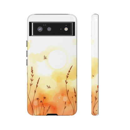 Google Pixel 6 / Glossy Phone Case - Boho Chic Watercolour Wildflower Pattern Phone Case