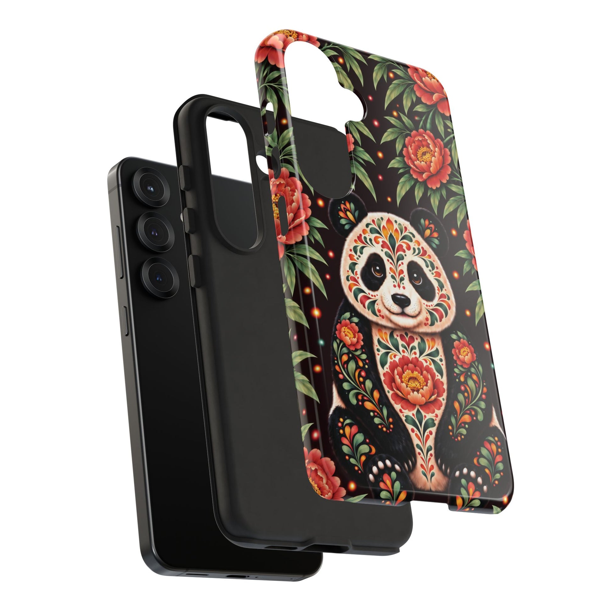 Cute Terracotta and Teal Calavera Panda Phone Case - Multicolor Phone Case