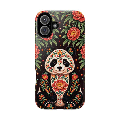 Cute Terracotta and Teal Calavera Panda Phone Case - Multicolor Phone Case - iPhone 16 Plus / Glossy