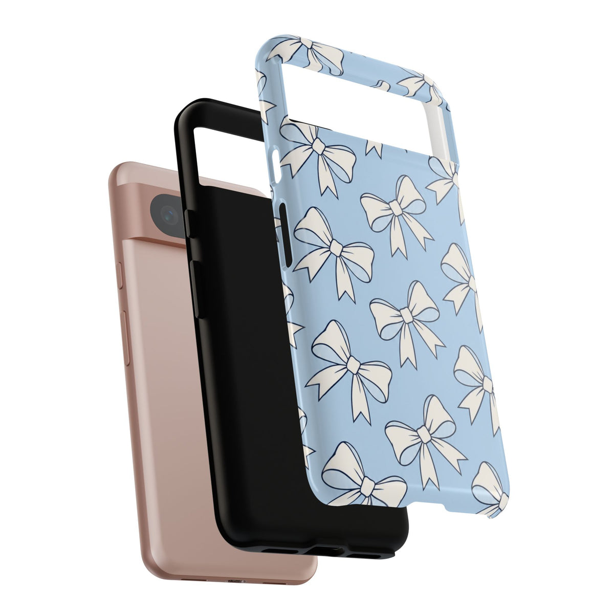Chic Powder Blue Bow Pattern Phone Case