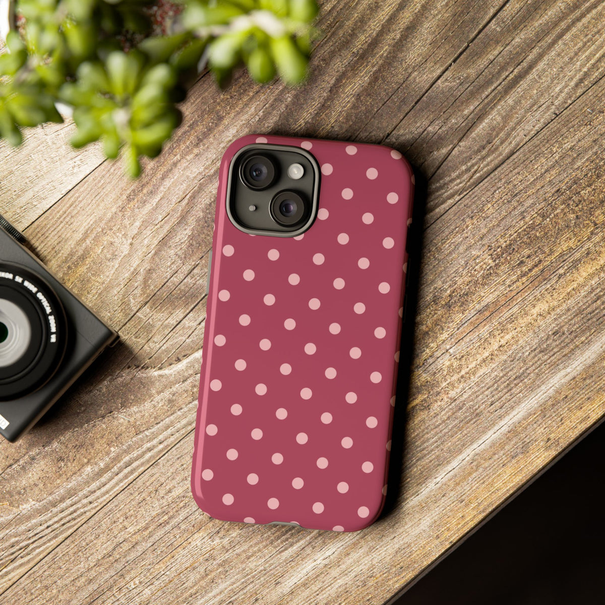 Pink Dot Pattern Phone Case - Pink Phone Case