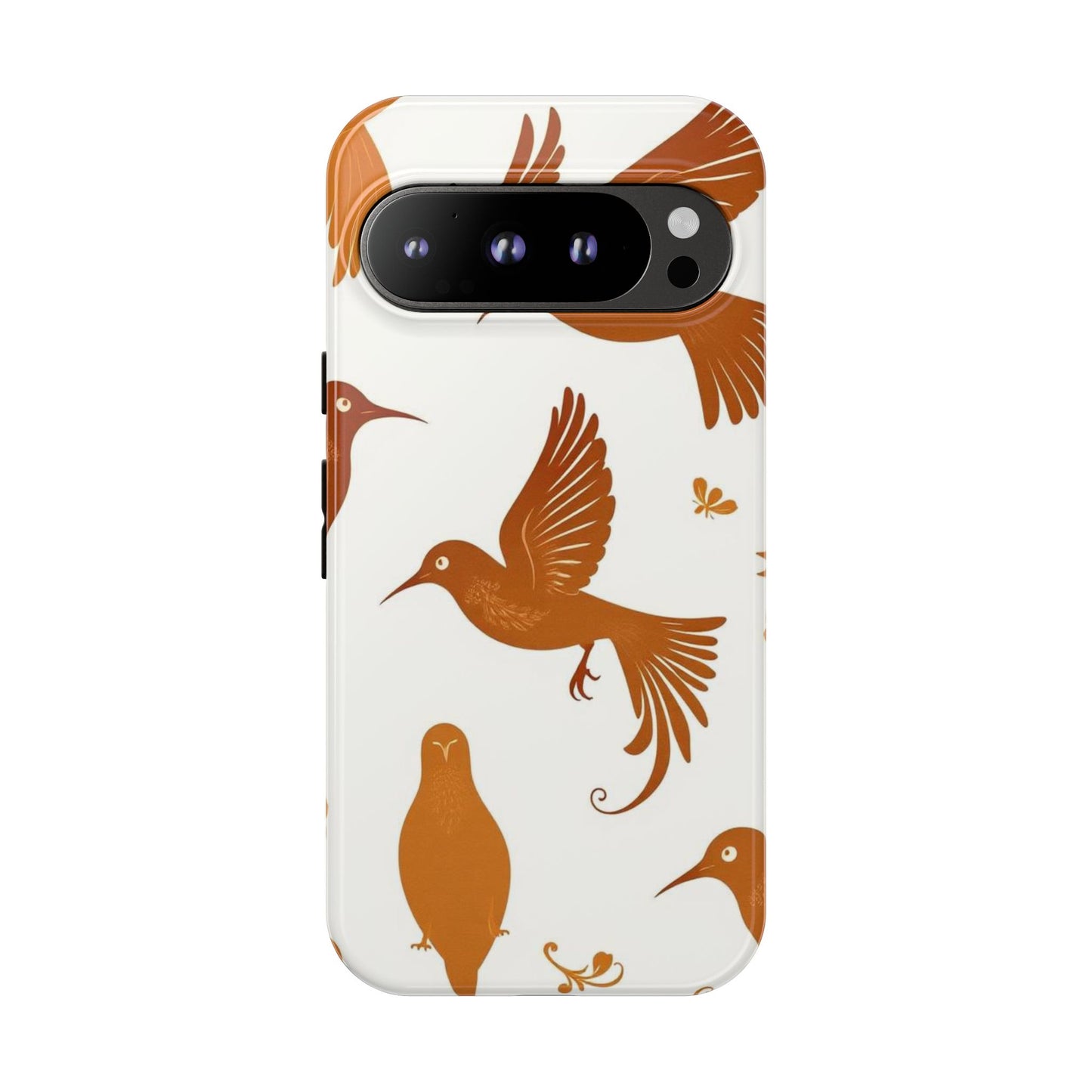 Google Pixel 9 Pro / Glossy Phone Case - Abstract Bird Pattern Phone Case
