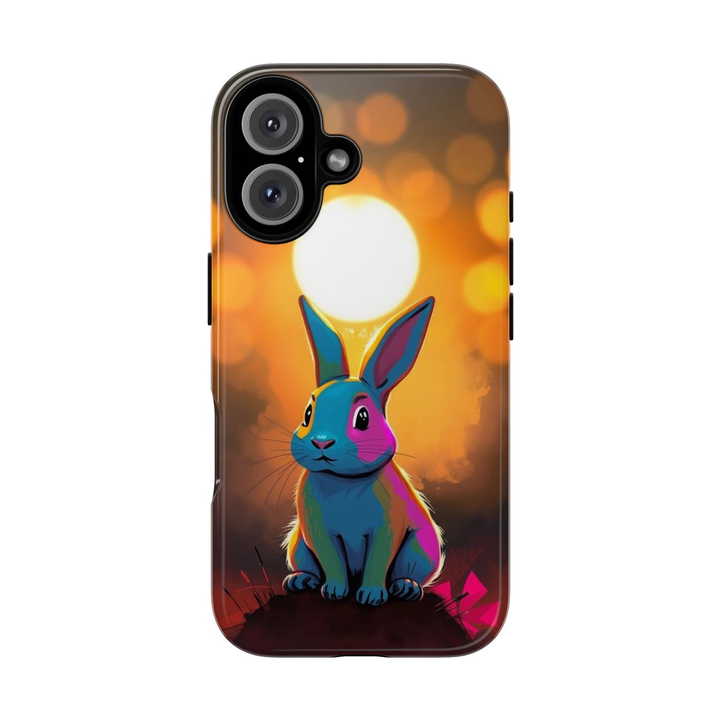 iPhone 16 / Glossy Phone Case - Pop Art Rabbit Design Phone Case