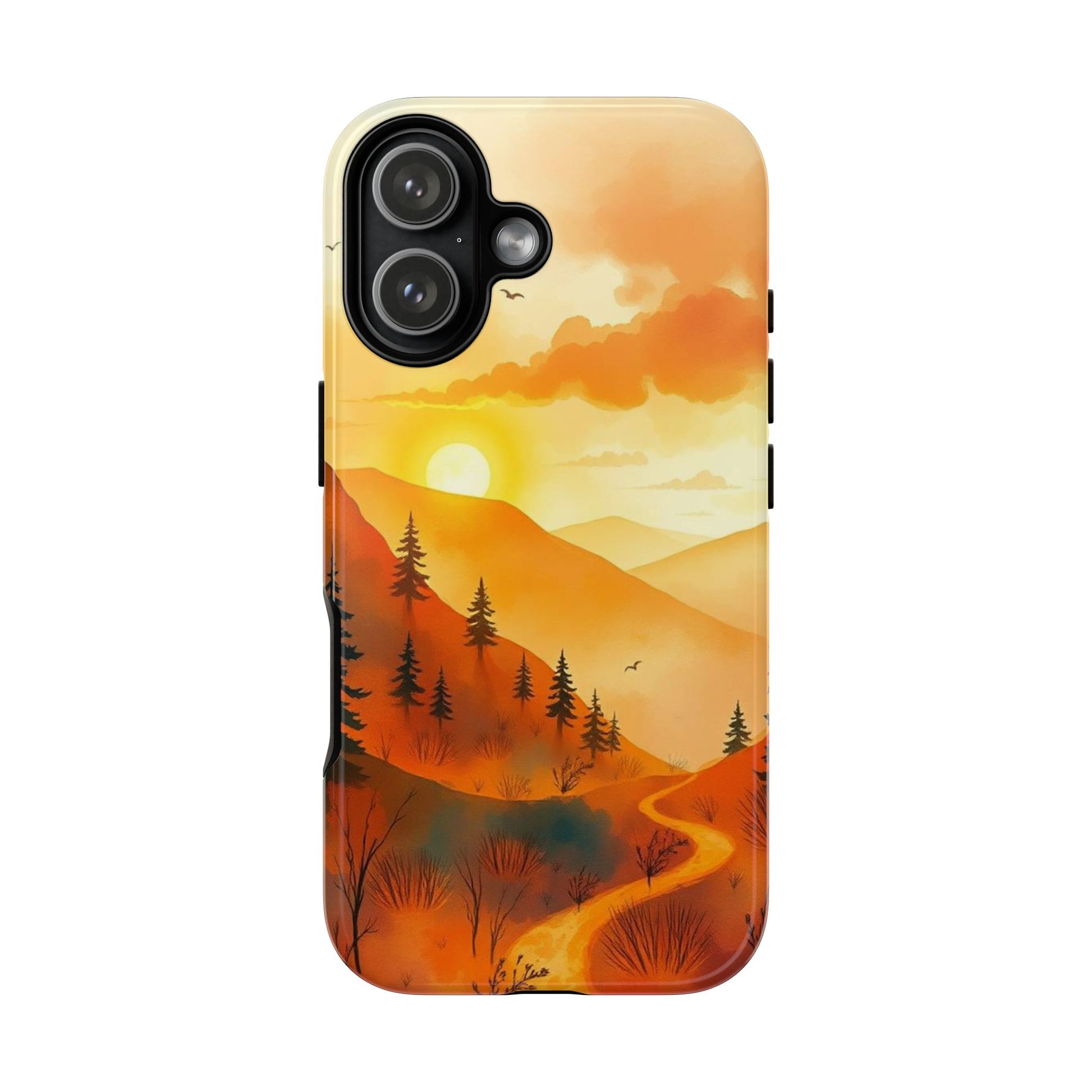 iPhone 17 / Glossy Phone Case - Golden Sunset Design Phone Case