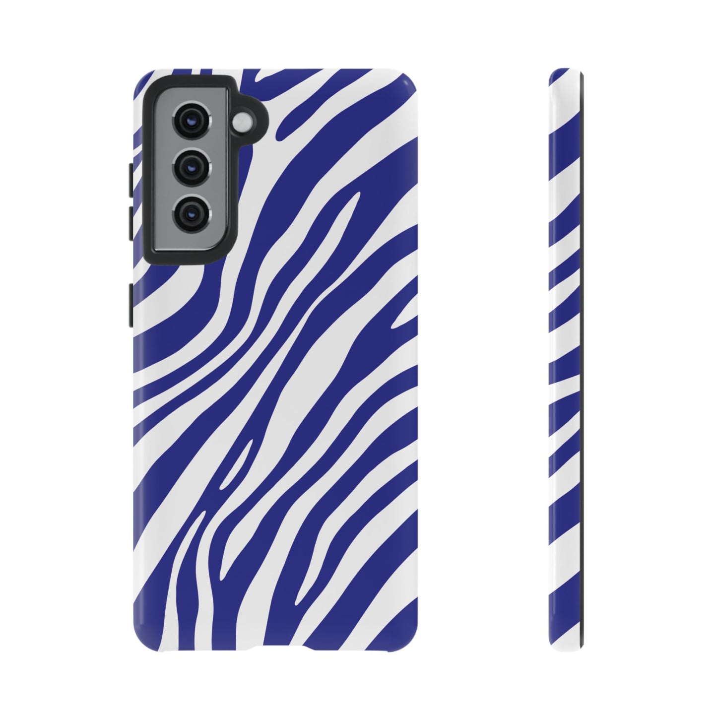 Modern Electric Blue Zebra Print Phone Case
