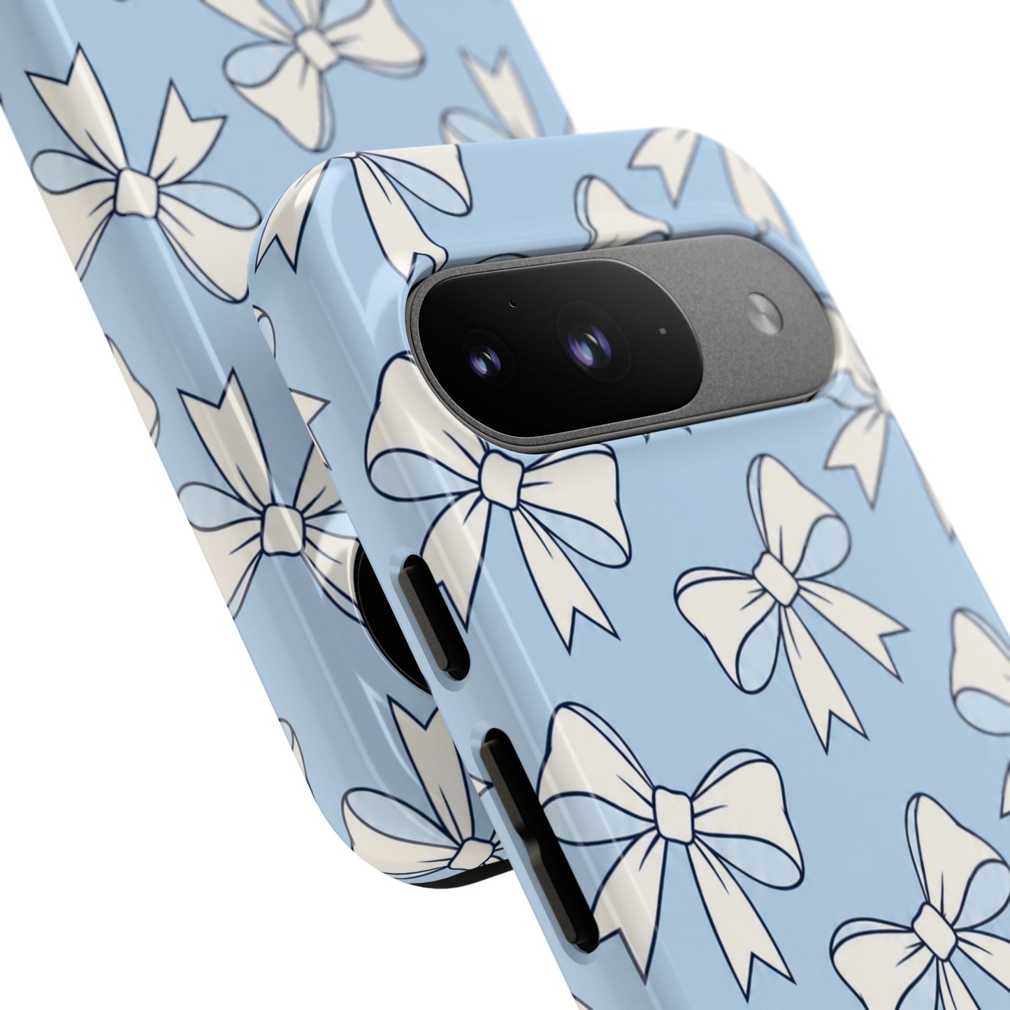 Chic Powder Blue Bow Pattern Phone Case