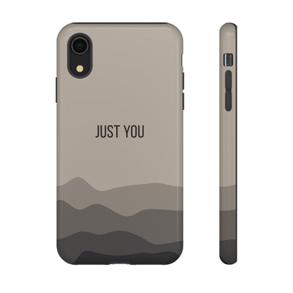 iPhone XR / Glossy Phone Case - Minimalist Beige Waves ’Just You’ Statement Phone Case