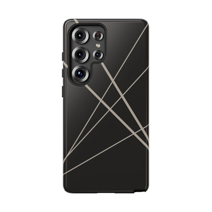 Samsung Galaxy S25 Ultra / Glossy Phone Case - Abstract Black with Grey Lines Phone Case