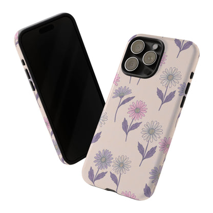 Pretty Pink & Purple Daisy Pattern Phone Case