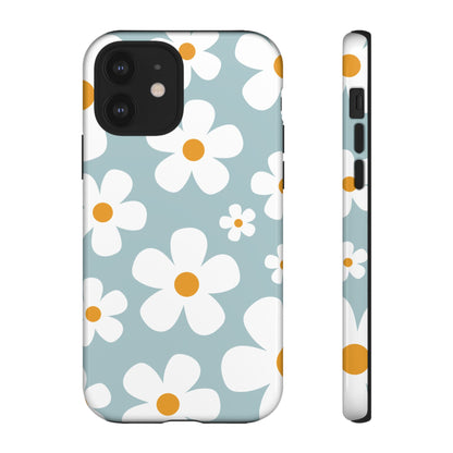 iPhone 12 / Glossy Phone Case - ’Blue Daisy Pattern’ Phone Case