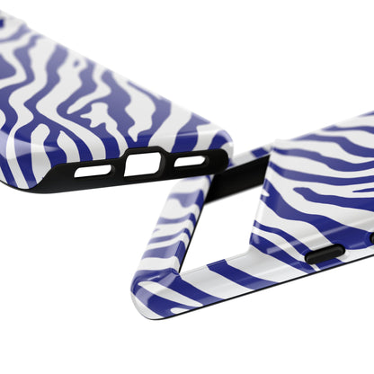 Stylish Electric Blue Zebra Print Phone Case