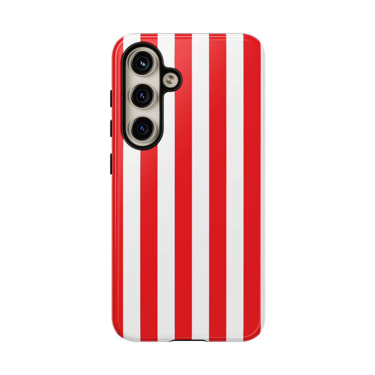 Simple Red & White Stripe Pattern Phone Case - Red Phone Case - Samsung Galaxy S24 / Glossy