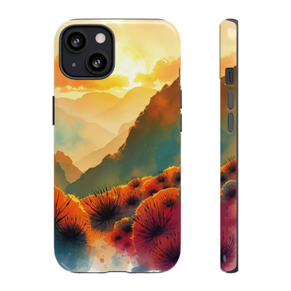 iPhone 13 / Glossy Phone Case - Ideallic Watercolour Sunset Design Phone Case