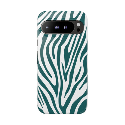Graphic Teal Tiger Print Phone Case