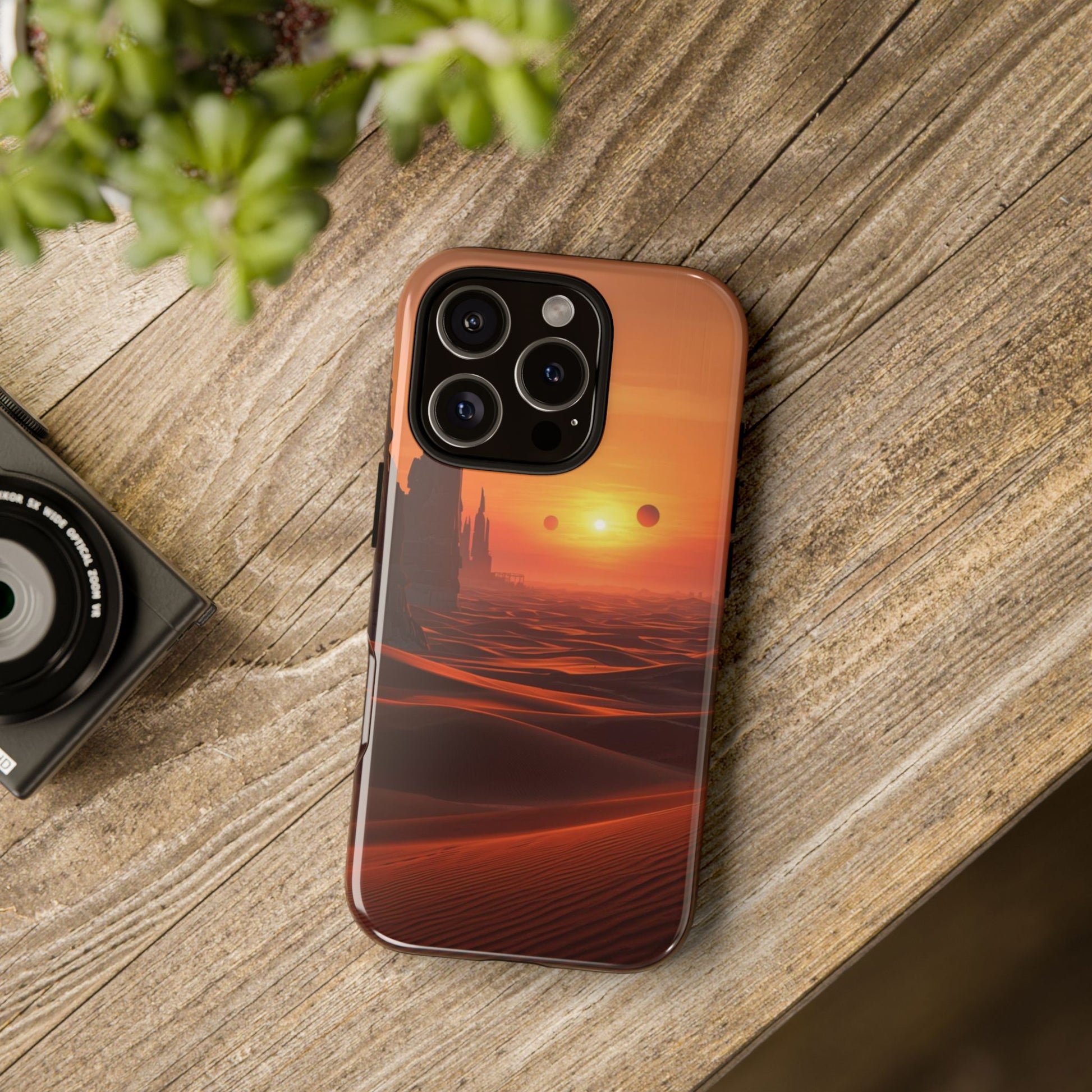 Twin Suns Desert World Sci-fi Phone Case - Orange Phone Case