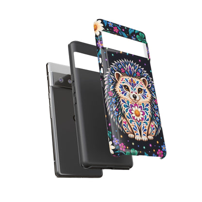 Vibrant Purple and Teal Calavera Hedgehog Phone Case - Multicolor Phone Case