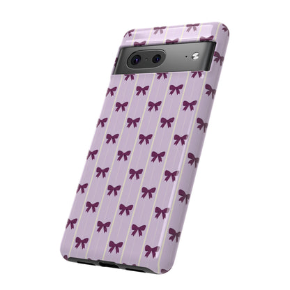 Retro Plum Purple Bow Pattern Phone Case