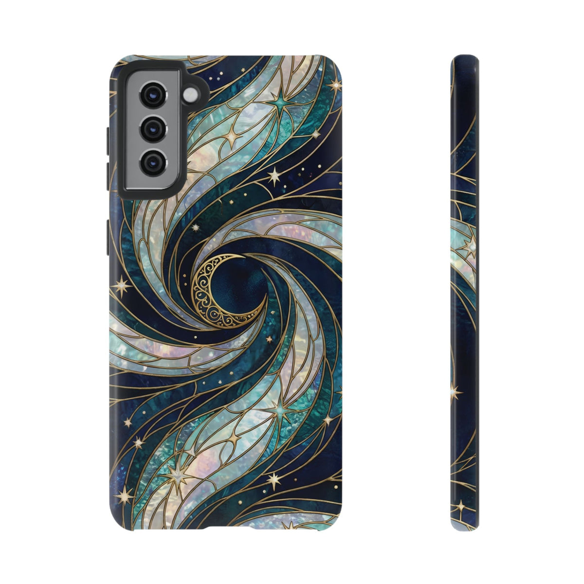 Elegant Navy & Teal Celestial Swirl Phone Case