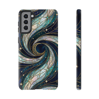 Elegant Navy & Teal Celestial Swirl Phone Case
