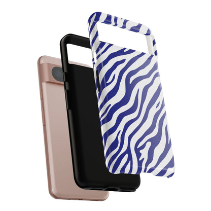 Stylish Electric Blue Zebra Print Phone Case