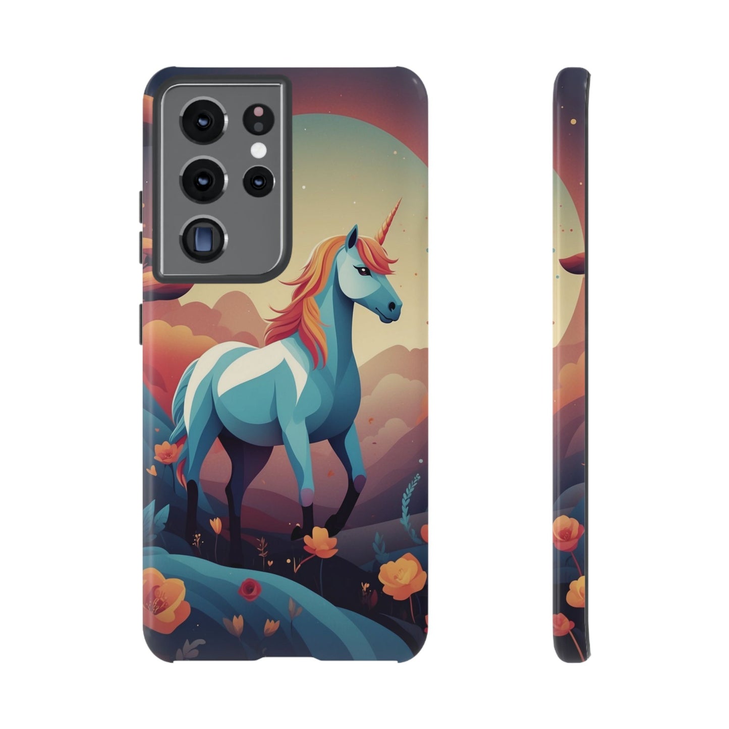 Samsung Galaxy S21 Ultra / Glossy Phone Case - Stylised Unicorn Design Phone Case